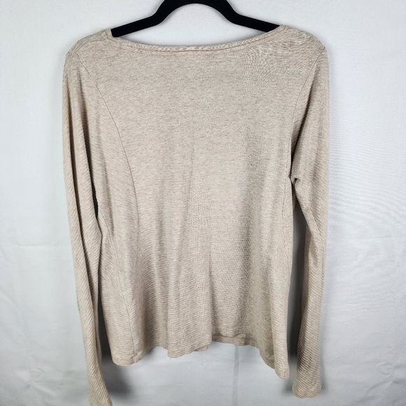 J Jill Ribbed Cream Long Sleeved Top Size Extra Small - Picture 2 of 6